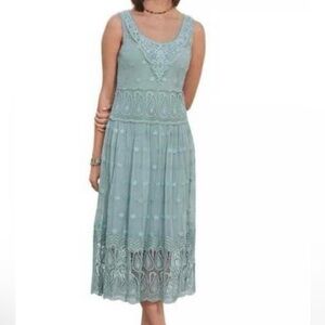 Sundance Love Forever Lace Green Midi Dress Womens Romantic Feminine P10